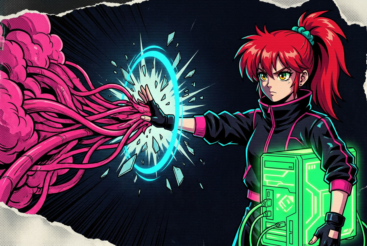 Annie blocking cloud tendrils from reaching her local server